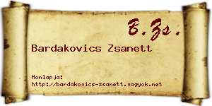 Bardakovics Zsanett névjegykártya
